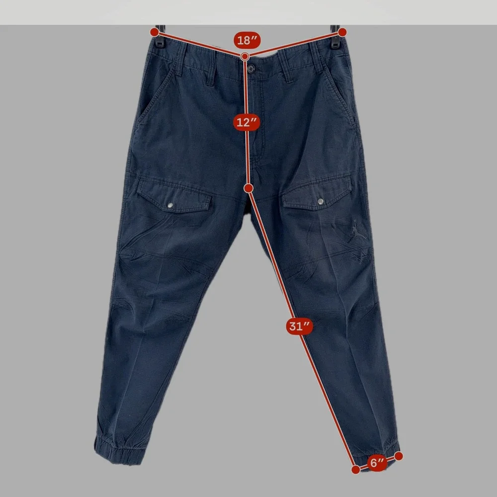 Jordan Mens Ripstop Cargo Jogger Pants 704800-010 Size 36x31 Dark Navy Blue